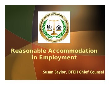 Reasonable Accommodation in Employment - DFEH