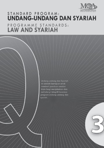 Standard Program Bagi Undang-undang dan Syariah - MQA