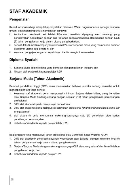 Standard Program Bagi Undang-undang dan Syariah - MQA