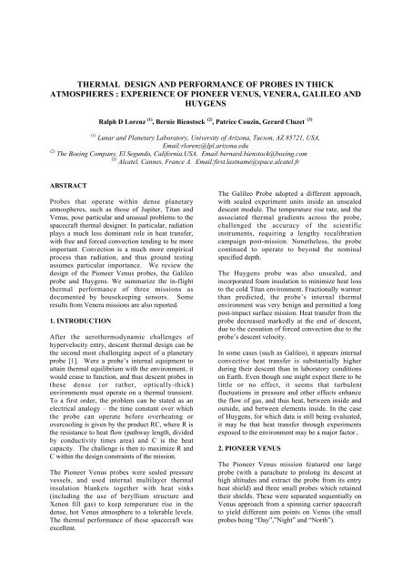 THERMAL DESIGN AND PERFORMANCE OF PROBES IN THICK ...