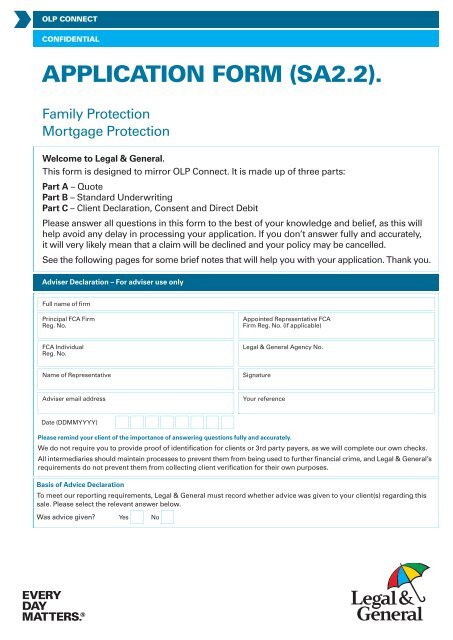 OLP Connect Data Application Form (W11904) - Legal & General