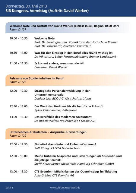 Programmheft - Die SiB Business Week