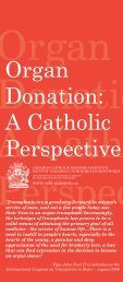 Organ Donation - Canadian Catholic Bioethics Institute