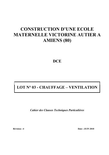 DCE-LOT 3 Chauffage-ventilation indice 4