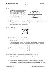 MT365 Examination 2006 Solutions Part 1 Q1 (a) A walk is not ...