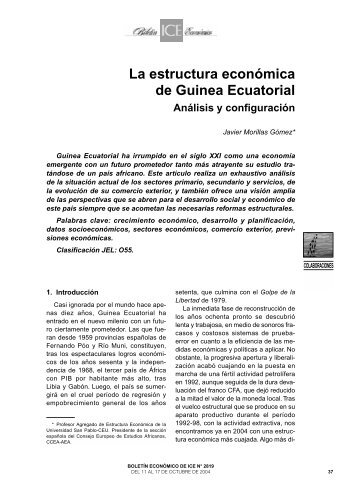 La estructura econÃ³mica de Guinea Ecuatorial - Biblioteca Hegoa
