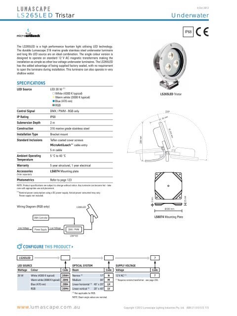 Underwater LS265LED Tristar - Lumascape