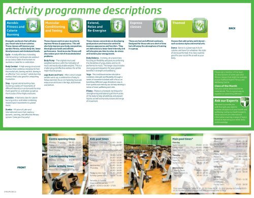 Activity programme descriptions - Nuffield Health