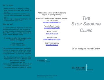 Brochure: Stop Smoking Clinic - St. Joseph's Health Centre Toronto