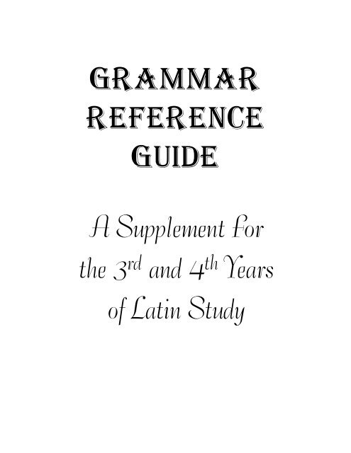 GRAMMAR REFERENCE GUIDE - Homestead