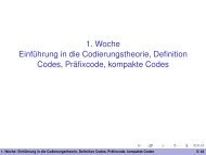 1. Woche Einführung in die Codierungstheorie, Definition ... - CITS