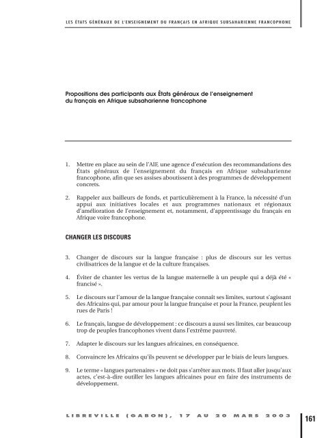 Etats gÃ©nÃ©raux de l'enseignement du franÃ§ais en Afrique ...