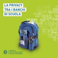 LA PRIVACY TRA I BANCHI DI SCUOLA