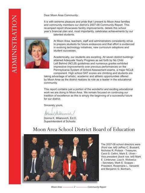 2008 Annual Report.indd - Moon Area School District