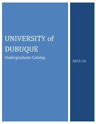 Undergraduate Catalog 2013-2014 - University of Dubuque