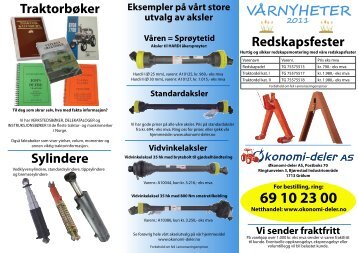 Redskapsfester TraktorbÃƒÂ¸ker VÃƒÂ¥rnyheter Sylindere - ÃƒÂ˜konomi-deler