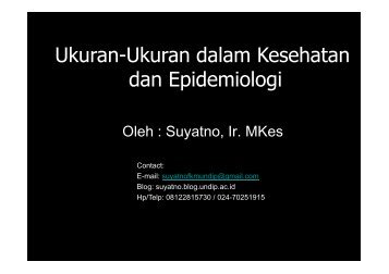 IKM8-Ukuran dan Indikator Kesehatan Masyarakat - Suyatno, Ir., MKes