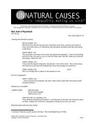 Not Just a Paycheck - Transcript with Citations - Unnatural Causes