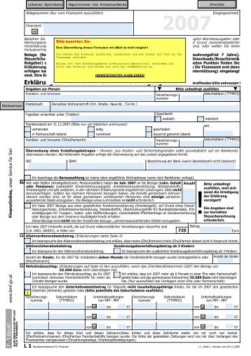 L1 - ErklÃ¤rung zur Arbeitnehmerveranlagung fÃ¼r 2006 - (Formular)