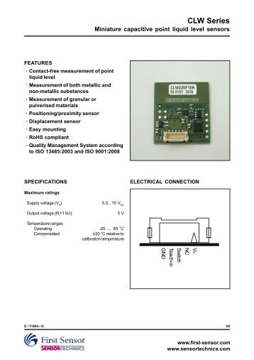 CLW capacitive level switch - Sensortechnics