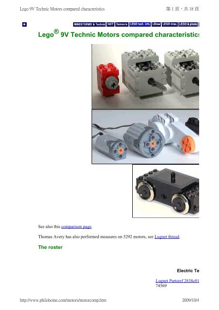 Technic compared characteristics