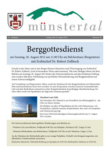 Berggottesdienst - Münstertal