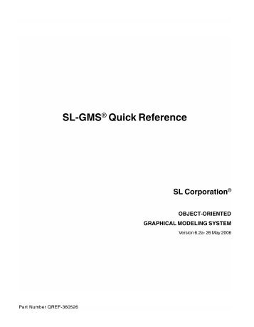 Quick Reference - SL Corporation