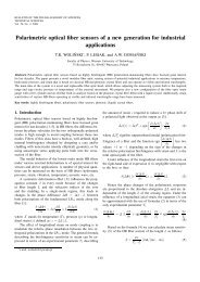 Polarimetric optical fiber sensors of a new generation for industrial ...