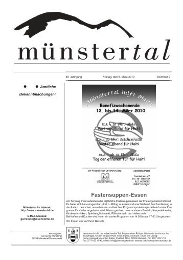 Fastensuppen-Essen - Münstertal