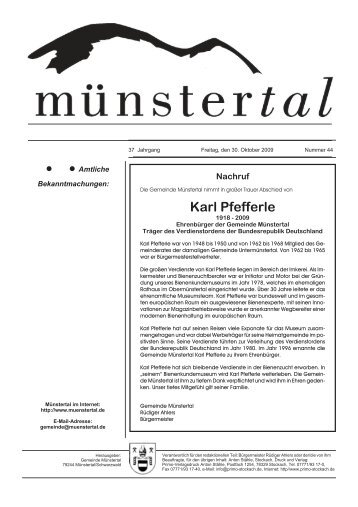 Karl Pfefferle - Münstertal