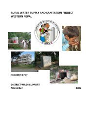 rural water supply and sanitation project western nepal