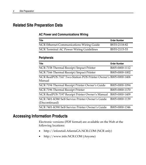 ncr/doc/Kiosks/TechnicalManuals/7401_Kiosk_Sit... - Alsys Data