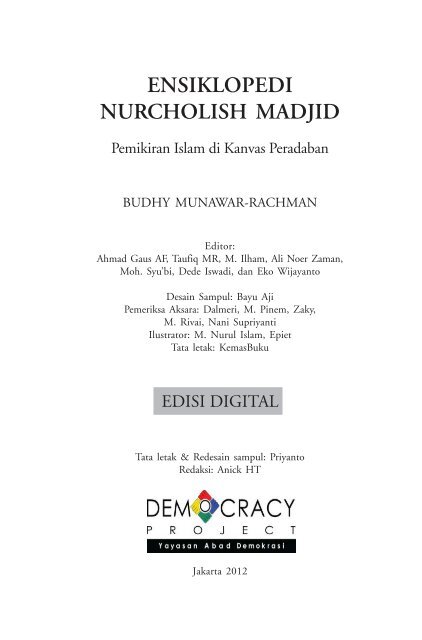 ensiklopedi nurcholish madjid - Democracy Project