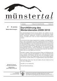 Durchführung des Winterdienstes 2009/ 2010 - Münstertal