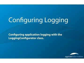 Configuring application logging with the LoggingConfigurator ... - Poco