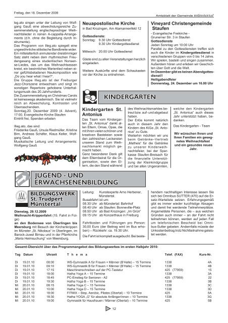 Weihnachts- und Jahreskonzert - Münstertal