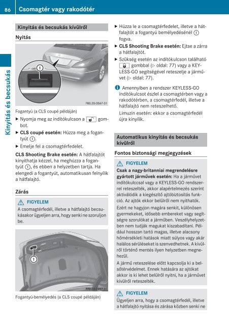 Mercedes-Benz CLS CoupÃ© Ã©s Shooting Brake kezelÃ©si ÃºtmutatÃ³ ...