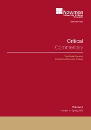 Critical Commentary Vol 2 No 1 - Spring 2009 - Newman University ...