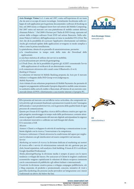 Marketing ti presento il Mobile? Gennaio 2010 - Prima Comunicazione