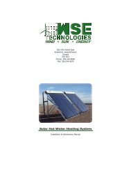 Solar Hot Water Heating System - WSE Technologies