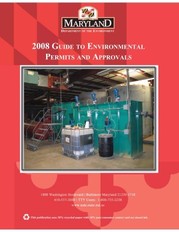 2008 Maryland Guide to Environmental Permits and Approvals