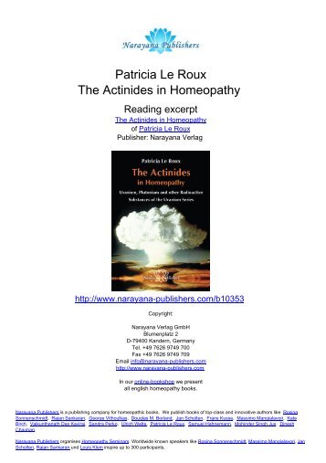 The Actinides in Homeopathy - Homeopathy books, Narayana ...