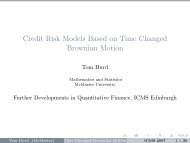 Credit Risk Models Based on Time Changed Brownian Motion - ICMS