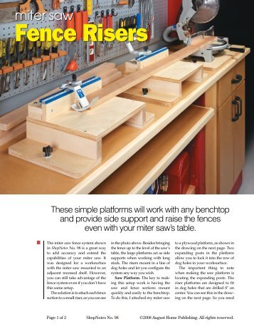 Miter Saw Fence Risers - ShopNotes