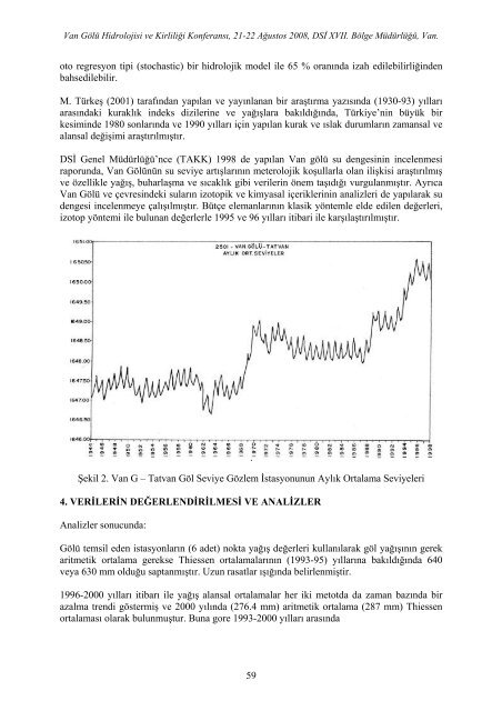 van gÃ¶lÃ¼ hidrolojisi ve kirliliÄi konferansÄ± bildiri kitabÄ±