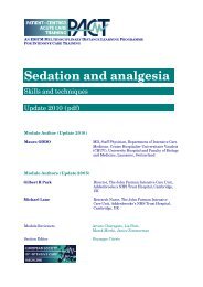 Sedation and analgesia - PACT - ESICM