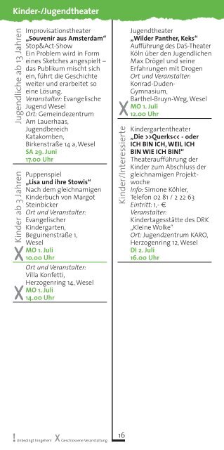 Programm Wesel 3. - Drogenberatung Wesel