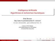 Intelligence Artificielle Algorithmes et recherches heuristiques - essai