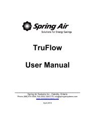 TruFlow User Manual - Spring Air Systems Inc.