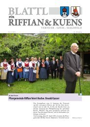 Pfarrgemeinde Riffian feiert Hochw. Oswald Gasser